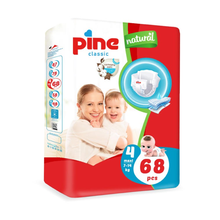 pine-classic-diapers-4maxi-68pcs Pine Classic Diapers in Jordan