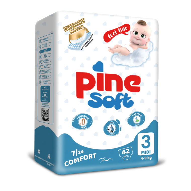 pine-soft-diapers-3midi-42pcs فوط باين سوفت 